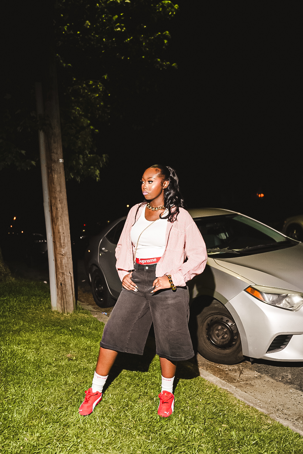 Streetwear night portrait